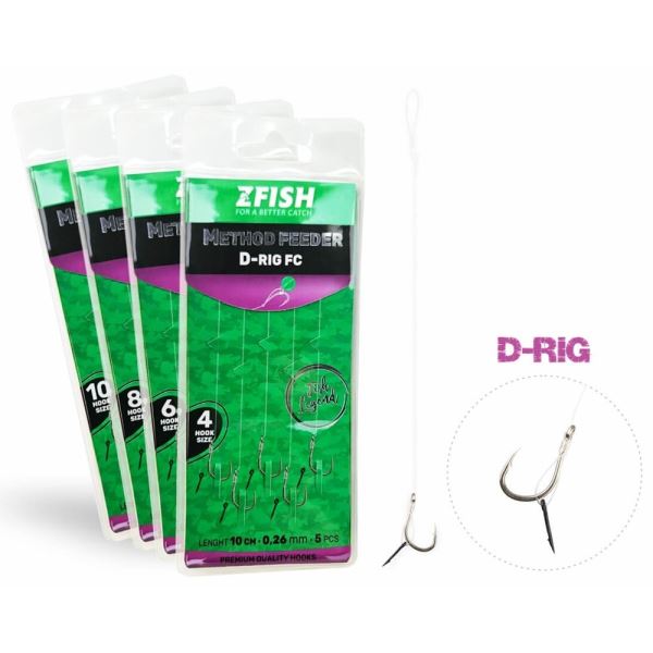 Zfish Návazec Method Feeder D-Rig 10 cm 5 ks