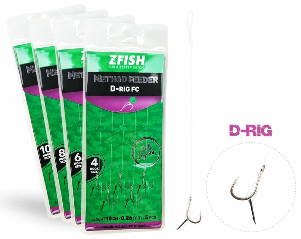 Levně Zfish návazec method feeder d-rig 10 cm 5 ks - velikost háčku 14