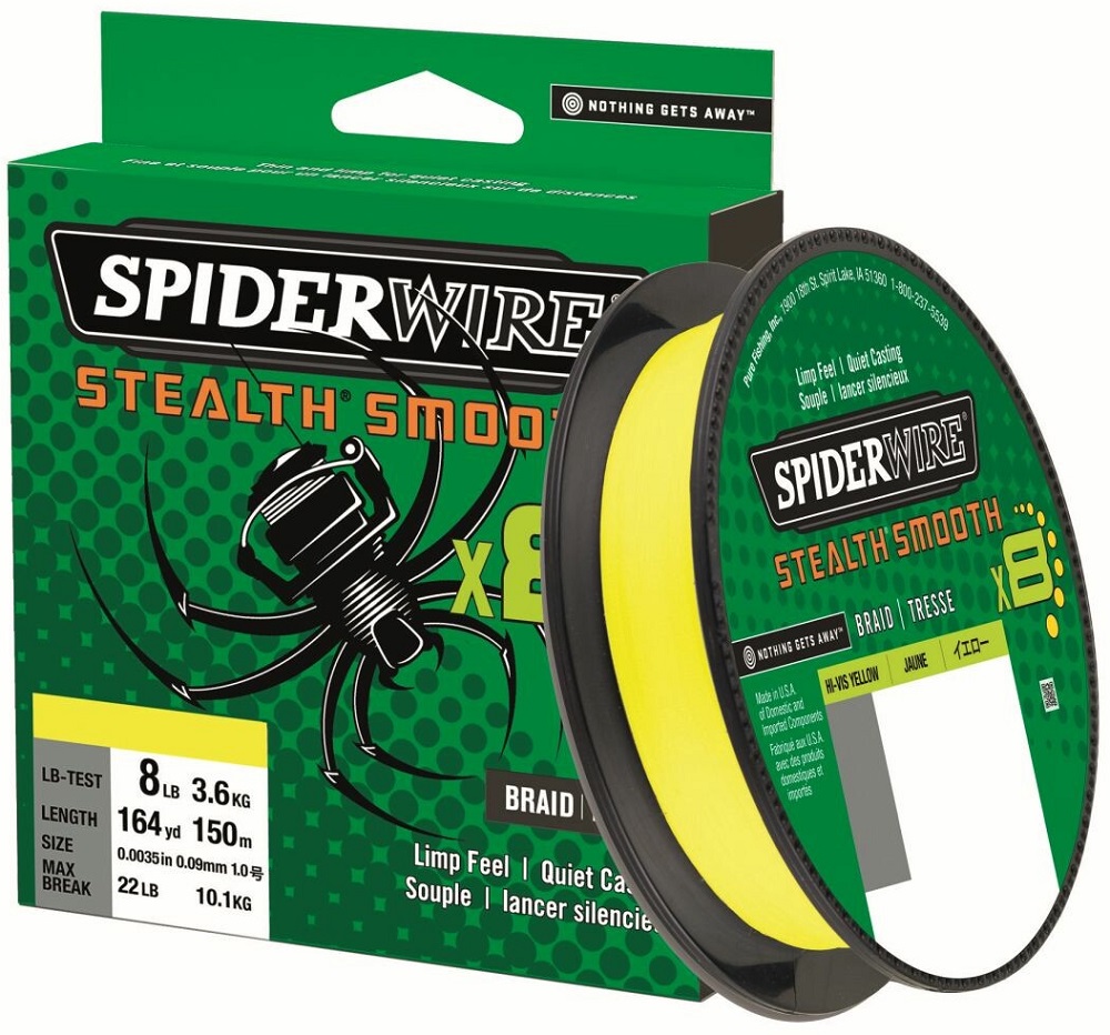 Levně Spiderwire splétaná šňůra stealth smooth 8 žlutá 150 m - 0,15 mm 16,5 kg