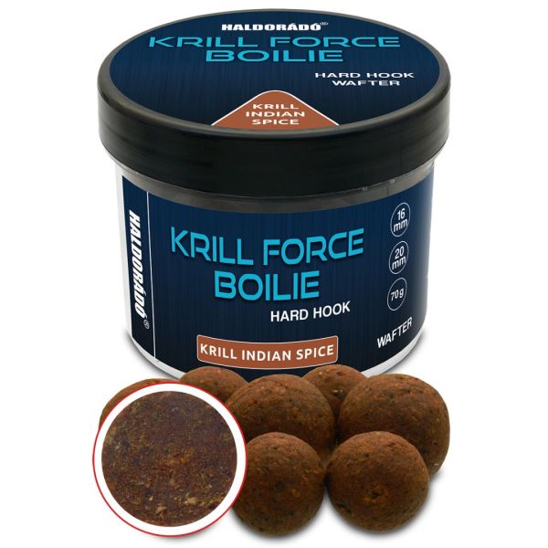 Haldorádó Tvrzené Boilie Krill Force Hard Hook Boilies Wafters 70 g 16/20 mm