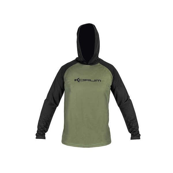 Korum Triko Hooded Dri-Active Long Sleeve T-Shirt
