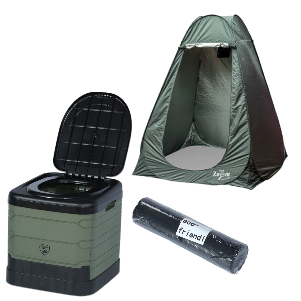 Giants fishing set toaleta folding toilet x-large+ náhradní sáčky + stan