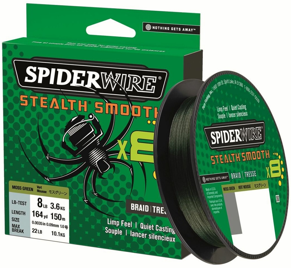 Levně Spiderwire splétaná šňůra stealth smooth 8 zelená 150 m - 0,13 mm 12,7 kg