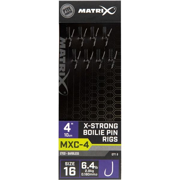 Matrix Návazec MXC-4 X-Strong Boilie Pin Rigs Barbless 10 cm