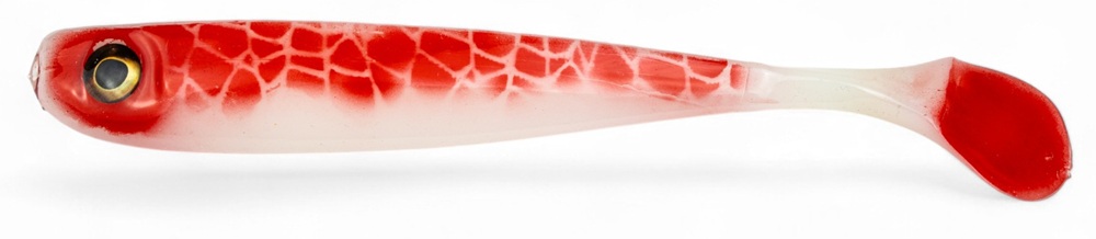 Yaccuza gumová nástraha hand made xxl killer uv red/white scale 25 cm 98 g 1 ks
