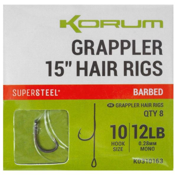 Korum Návazec Grappler 15” Hair Rigs Barbed 38 cm