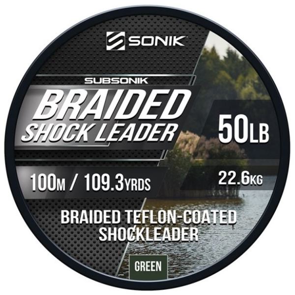 Sonik Šňůra Braided Shock Leader Green 50 m 50 lb 22,6 kg
