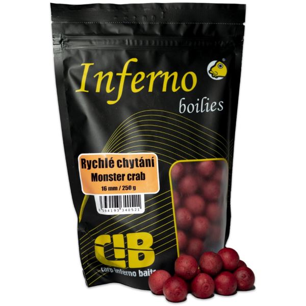 Carp Inferno Boilies Pro Rychlé Chytání 250 g 16 mm Monster Crab