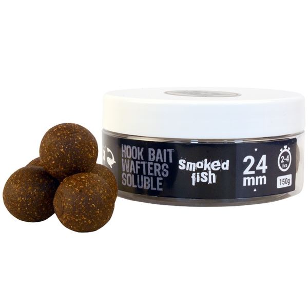 The One Vyvážené Boile Hook Bait Wafters Soluble Black Uzená Ryba