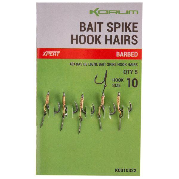Korum Návazec Bait Spike Hook Hairs Barbed 5 ks