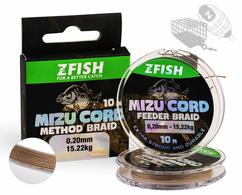 Levně Zfish šňůrka mizucord method feeder braid 10 m - 0,12 mm 8,27 kg
