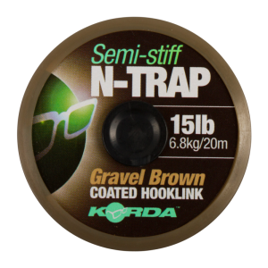 Levně Korda návazcová šňůrka n-trap semi stiff gravel brown 20 m - 15 lb