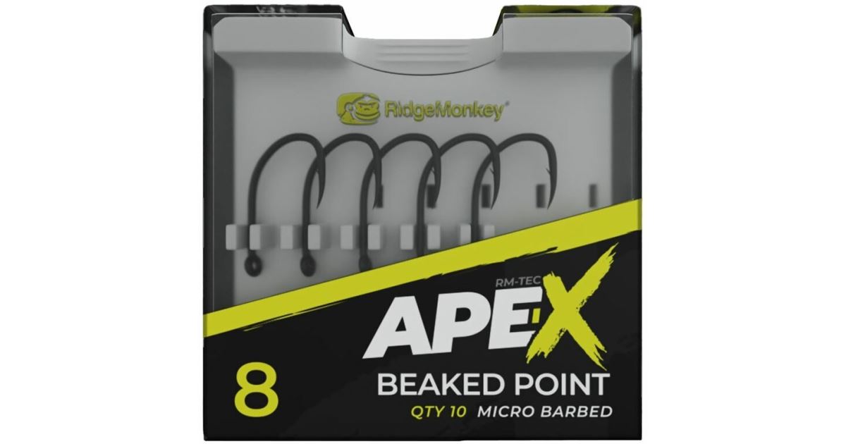 RidgeMonkey Háček Ape-X Beaked Point Barbed 10 ks - Velikost 6