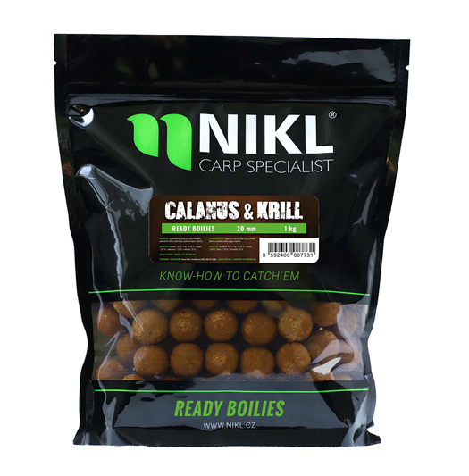 Levně Nikl boilie ready calanus & krill - 1 kg 24 mm