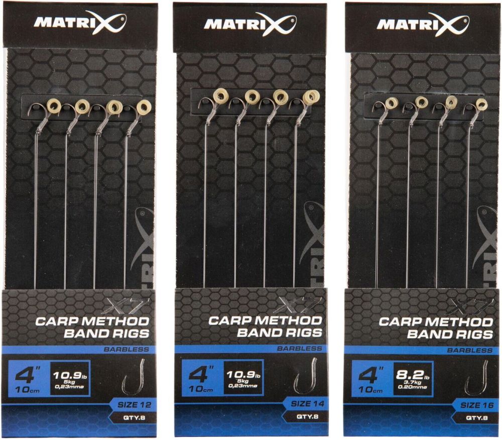 Matrix návazec x7 carp method band rigs 10 cm - velikost háčku 16