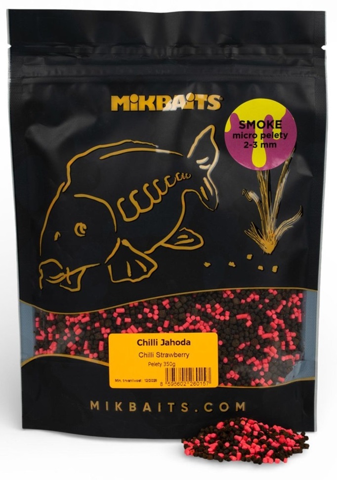 Levně Mikbaits smoke micro pelety 2-3 mm 350 g - chilli jahoda