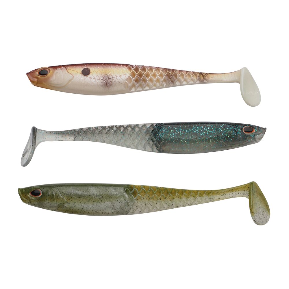 Berkley sada gumových nástrah powerbait cullshad slim clear water mix - 15 cm 17 g 3 ks
