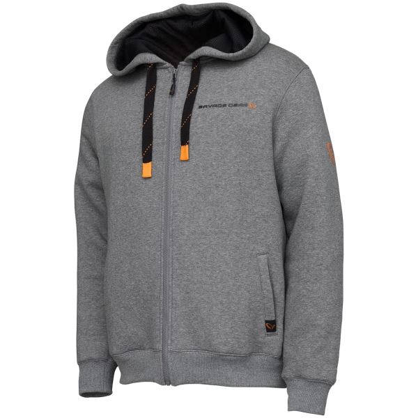 Savage Gear Mikina Classic Zip Hoodie Grey Melange