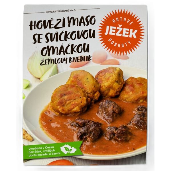 Ježkovy Krabičky Hovězí Maso Se Svíčkovou Omáčkou a Žemlový Knedlík 450 g