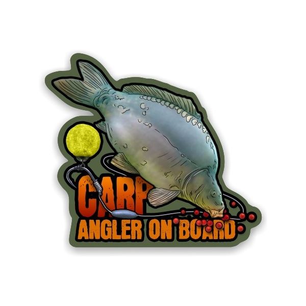 4ANGLERSDESIGN Samolepka 32 Carp Angler On Board