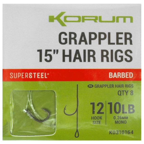 Korum Návazec Grappler 15” Hair Rigs Barbed 38 cm