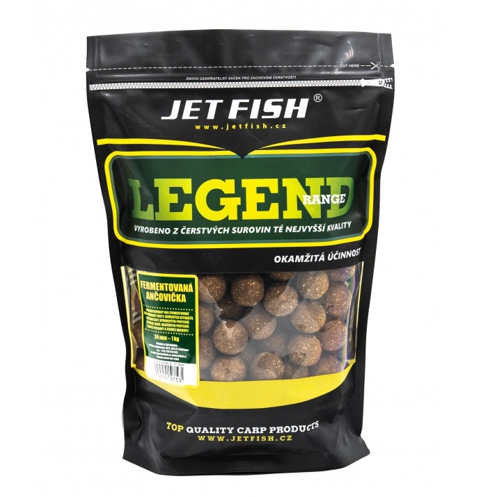 Levně Jet fish boilie legend range fermentovaná ančovička - 1 kg 20 mm
