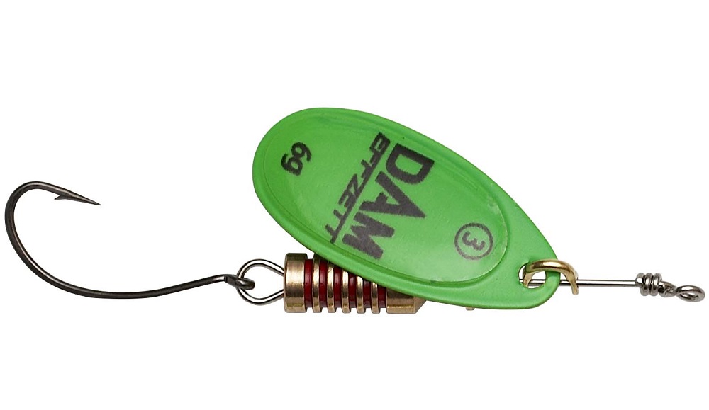 Dam třpytka effzett spinner with single hooks sinking green - velikost 3 hmotnost 6 g