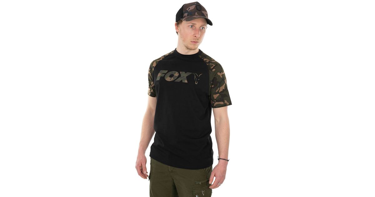 Fox Triko Raglan T Shirt Black Camo