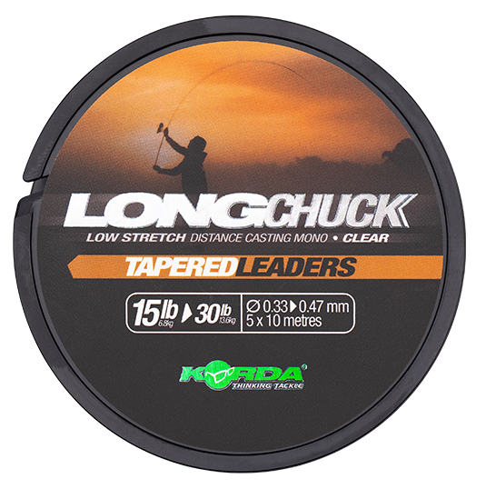 Levně Korda šokový vlasec longchuck tapered leaders clear 5x10 m - 0,33-0,47 mm 15-30 lb
