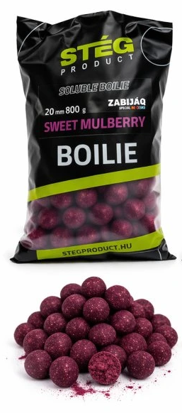 Levně Stég rozpustné boilie zabijaq soluble boilie 800 g 20 mm - sweet mulberry