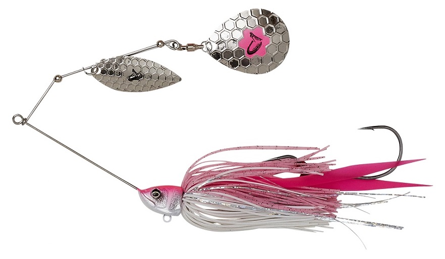 Savage gear třpytka da bush spinnerbait sinking pink silver - 18 cm 42 g