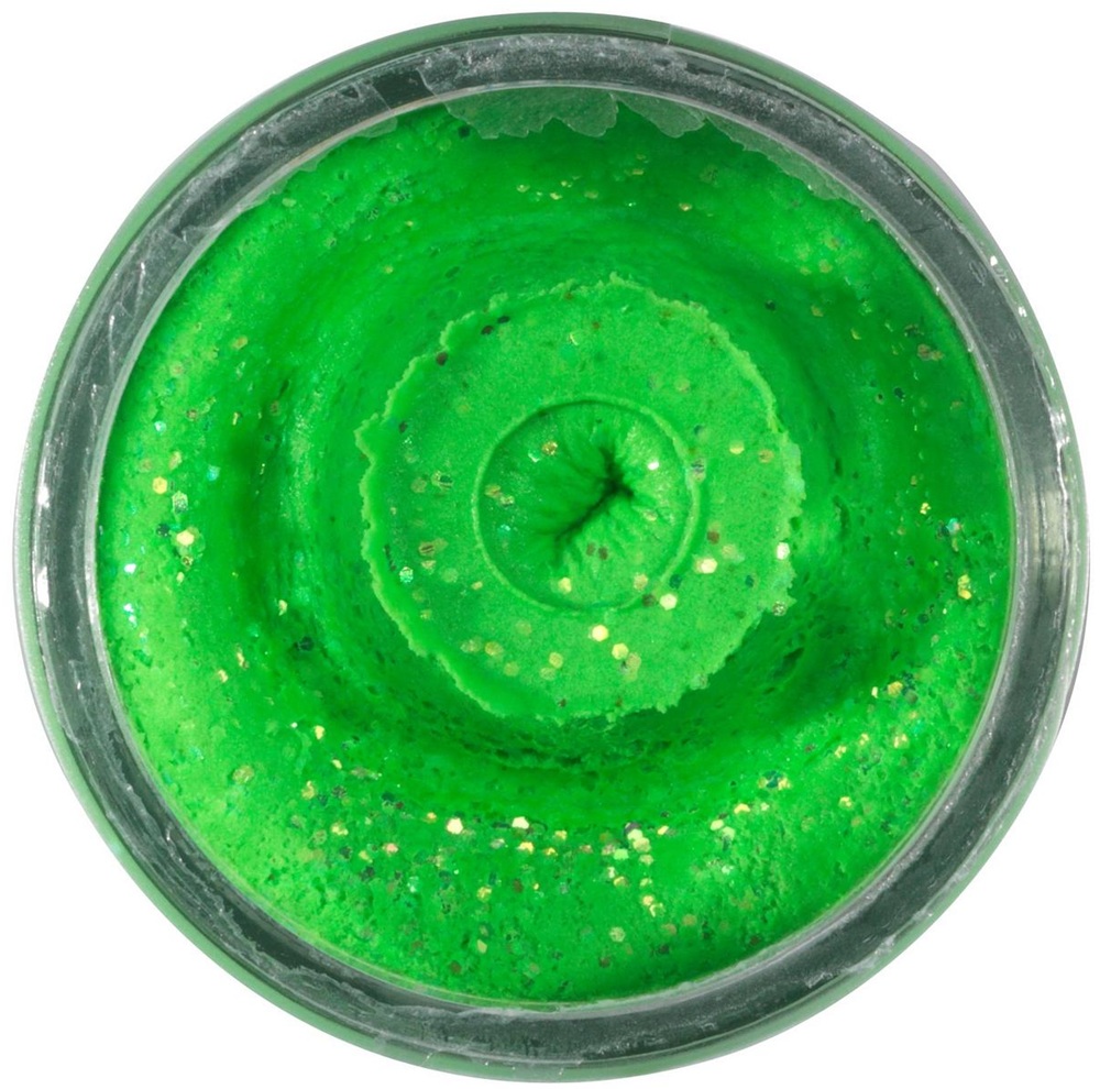 Levně Berkley těsto na pstruhy natural glitter troutbait česnek - třpytivá jarní zelená