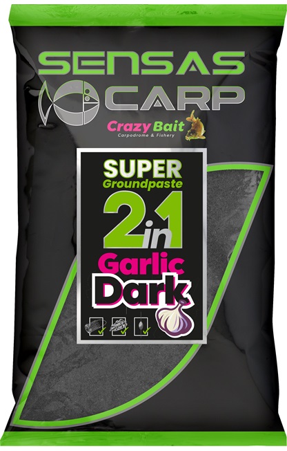 Levně Sensas směs na pastu super groundpaste 2in1 1 kg - garlic dark
