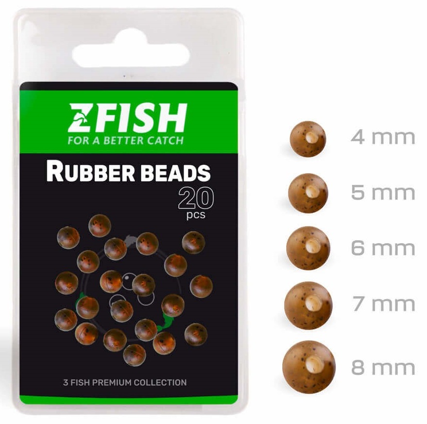 Levně Zfish gumové korálky rubber beads 20 ks - průměr 4 mm