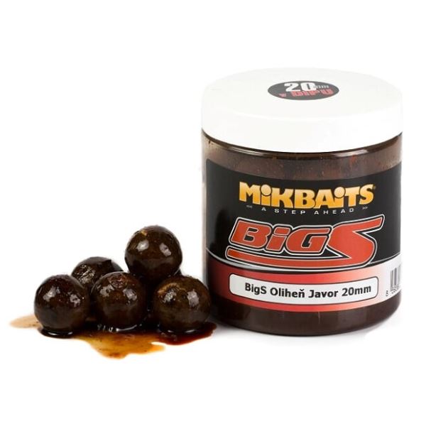 Mikbaits Boilies V Dipu Big S Oliheň Javor 250 ml