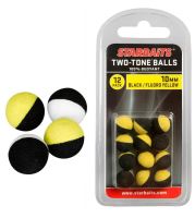 Starbaits Plovoucí kuličky Two Tones Balls-14mm černá/žlutá (plovoucí kulička) 6ks
