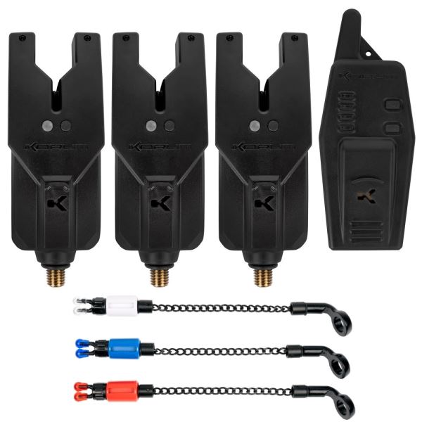 Korum Sada Signalizátorů KRI 3 Rod Remote Alarm & Indicator Set 3+1 + 3x Bobbin
