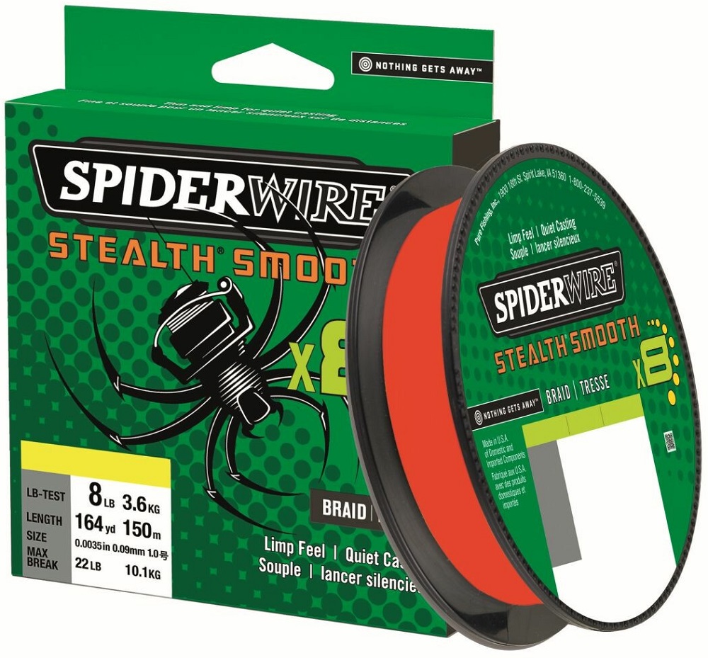 Levně Spiderwire splétaná šňůra stealth smooth 8 červená 150 m - 0,09 mm 7,5 kg
