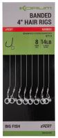 Korum Návazec Banded Hair Rigs Barbed 8 ks Délka 4&quot;