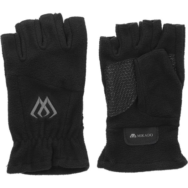 Mikado Rukavice Fleece Bez Prstů Černo Šedé
