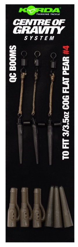 Levně Korda montáž centre of gravity boom qc flat pear 3 ks - 3/3.5 oz