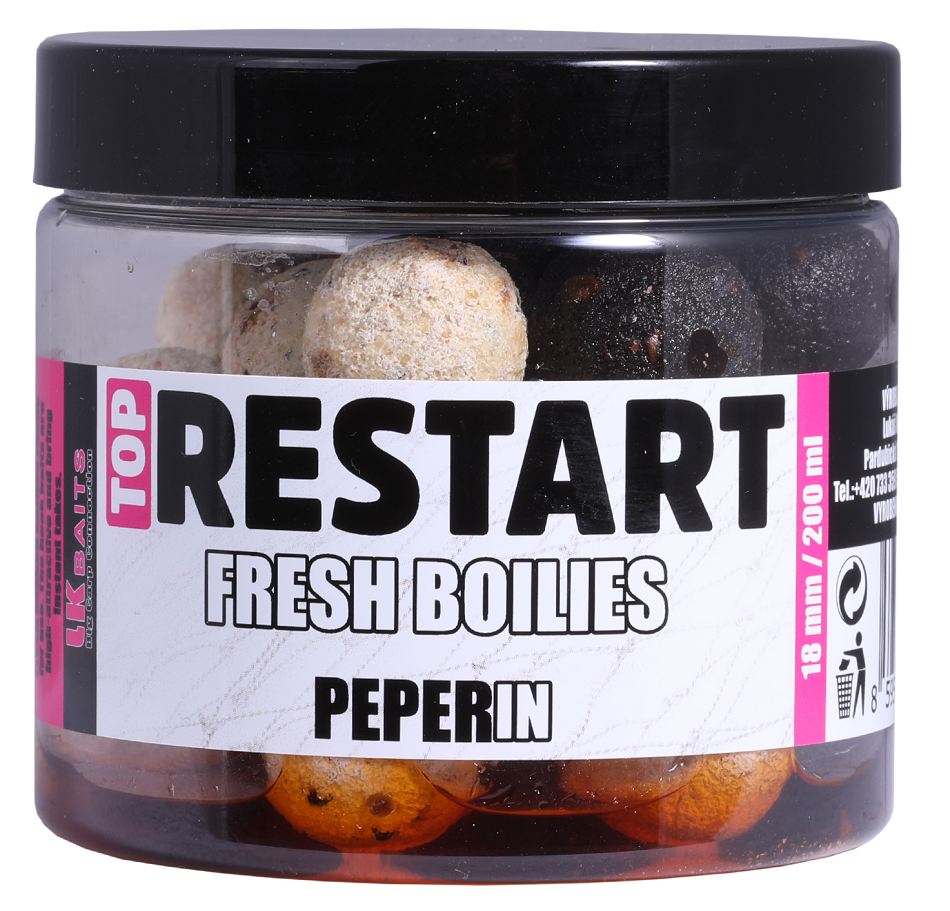 Levně Lk baits boilie fresh toprestart 18 mm 200 ml-peperin