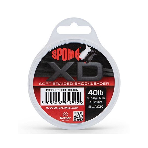 Spomb Splétaná Šňůra XD Braided Shockleader Black 50 m 18,14 kg 40 lb