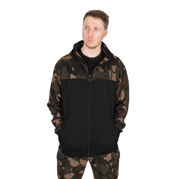 Fox Mikina LW Black Camo Split Zip Hoody - XL