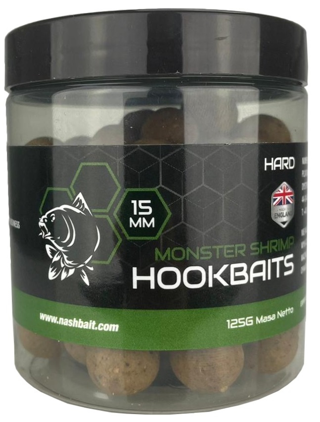 Nash tvrzené boilie hard hookbaits monster shrimp - 175 g 24 mm