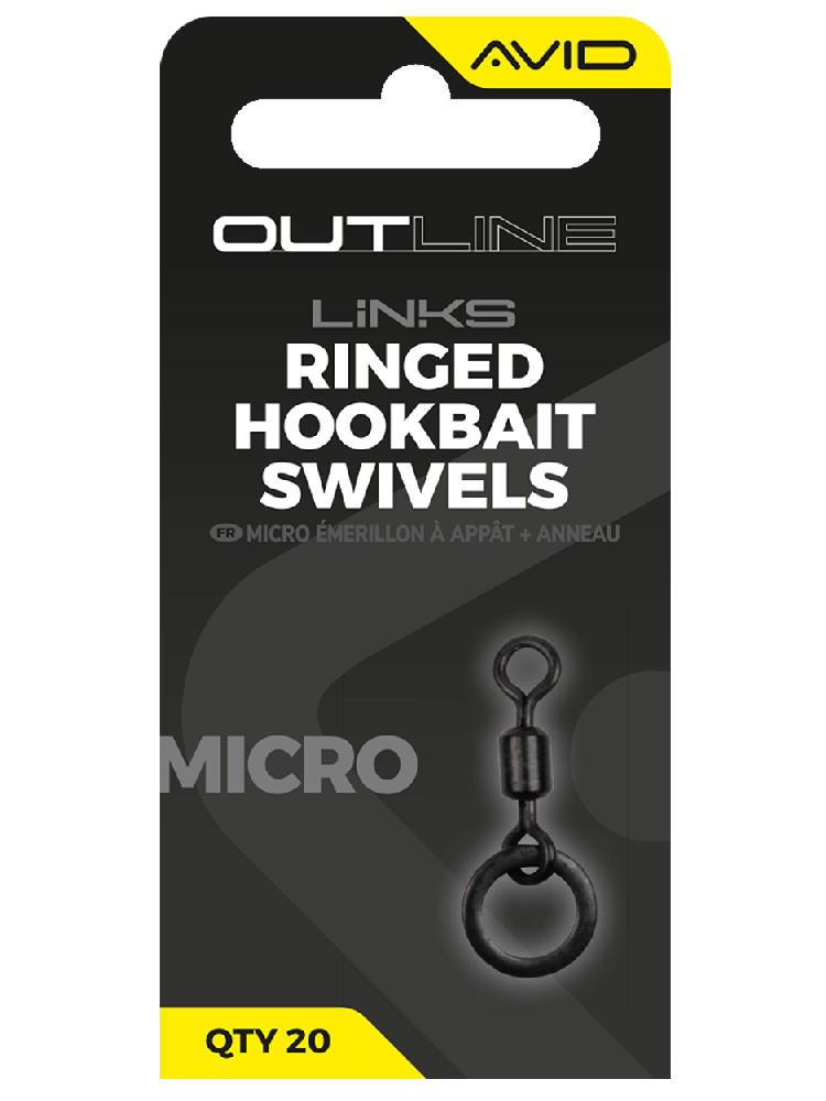 Avid carp obratlík s kroužkem outline mirco ringed hookbait swivel velikosti 19