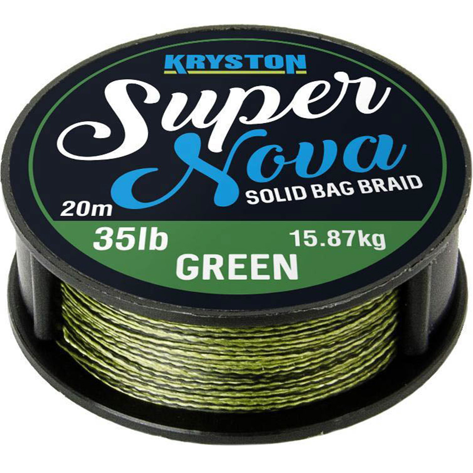 Levně Kryston návazcová šňůrka super nova solid braid zelený 20 m-nosnost 15 lb