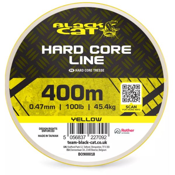 Black Cat Splétaná Šňůra Hard Core Line Yellow 400 m