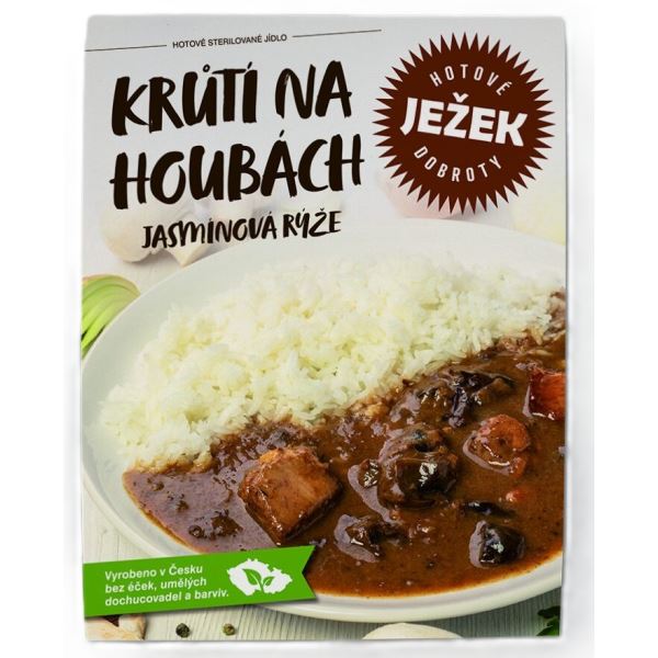 Ježkovy Krabičky Krůtí Maso Na Houbách a Jasmínová Rýže 450 g