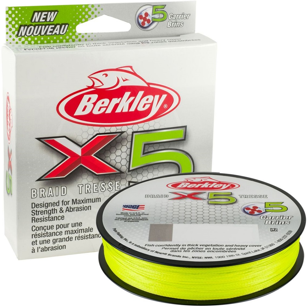 Berkley splétaná šňůra x5 flame green 300 m - průměr 0,35 mm / nosnost 36,3 kg
